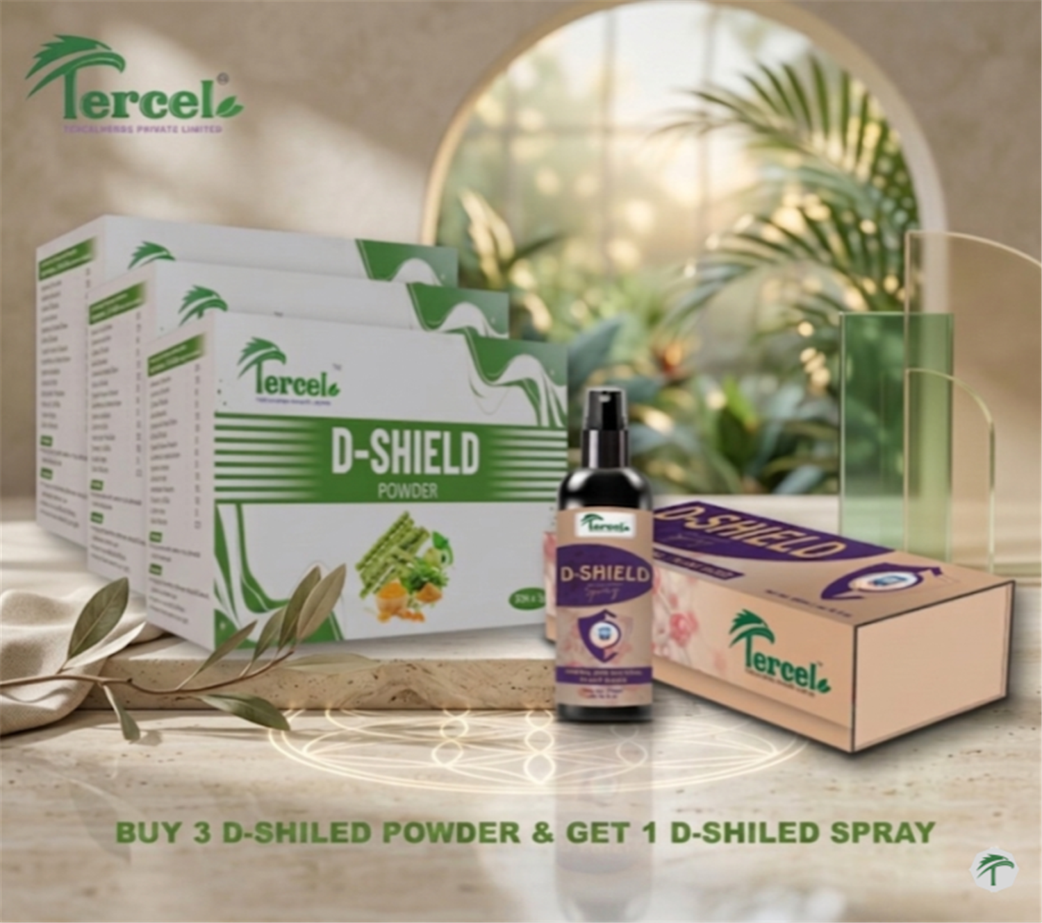 D SHILED POWDER 3 + D SHILED SPRAY 1